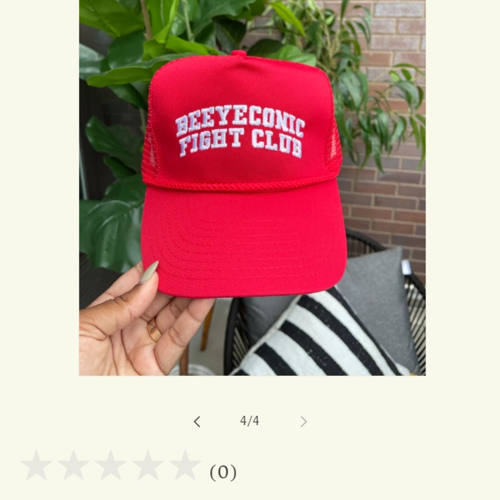 Red Beeyeconic Fight Club Cap